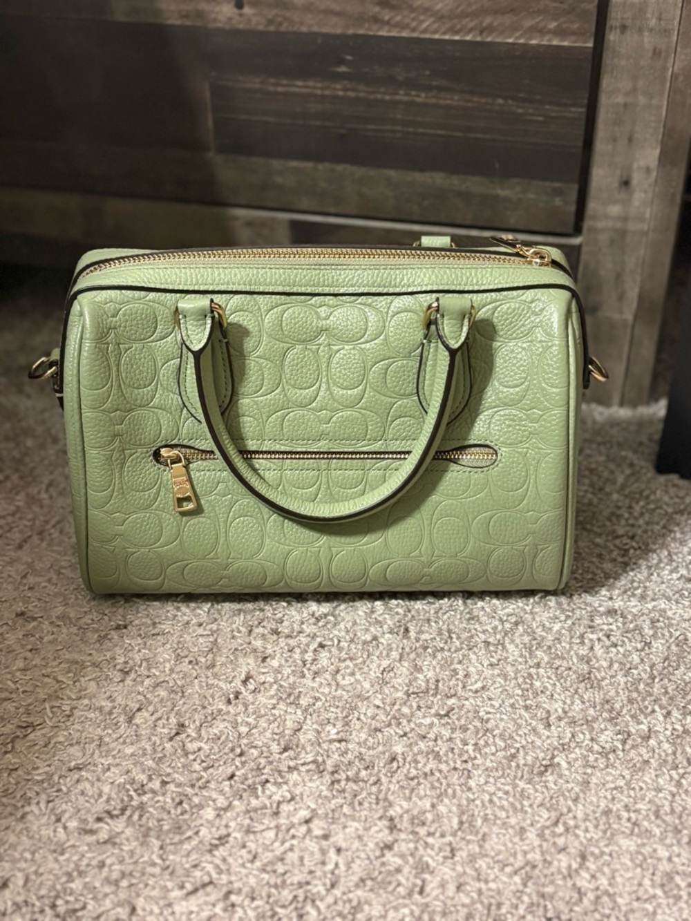 Coach pistachio Signature medium Rowan with Detachable Strap - Picture 3 of 7